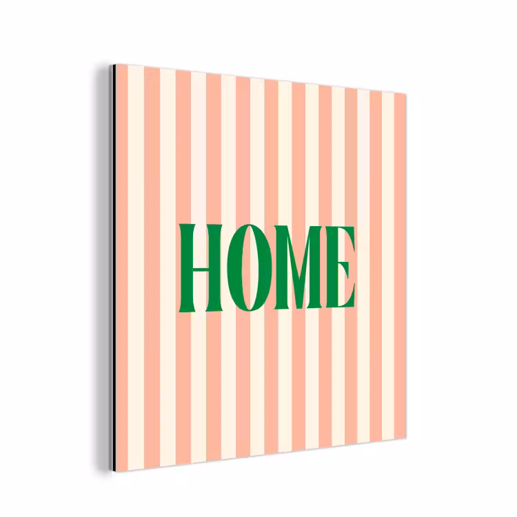 Zachtroze - Groen - Strepen - Home aluminium wit klein -3d