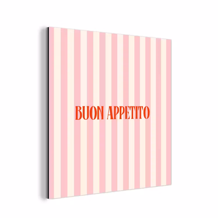 Zachtroze - Rood - Strepen - Buon Appetito aluminium wit klein -3d