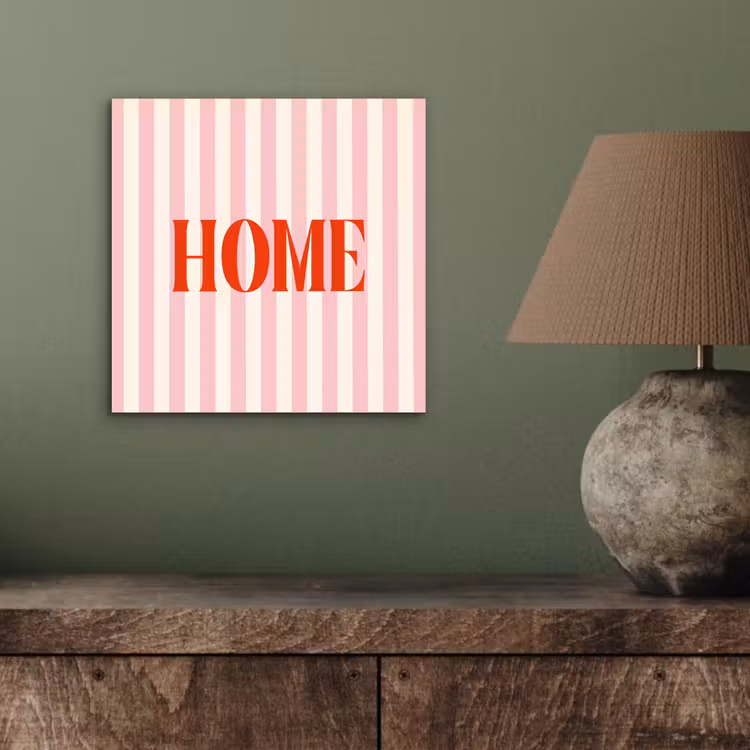 Zachtroze - Rood - Strepen - Home aluminium wit klein -sfeer2