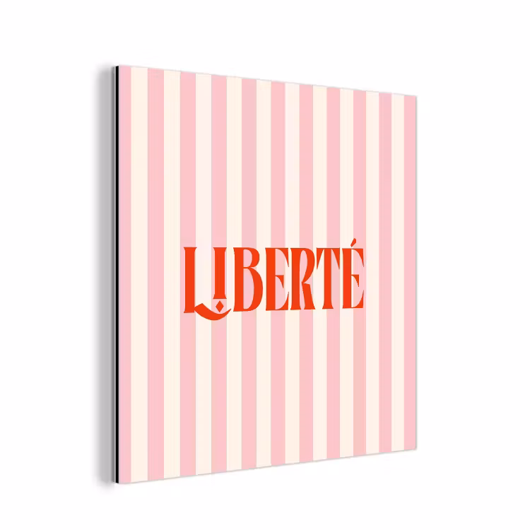 Zachtroze - Rood - Strepen - Liberté aluminium wit klein -3d