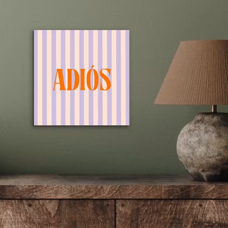 Lila - Oranje - Strepen - Adiós aluminium wit klein -sfeer2