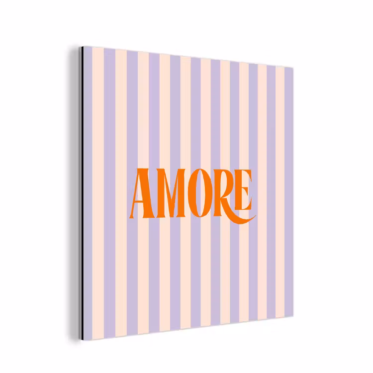Lila - Oranje - Strepen - Amore aluminium wit klein -3d
