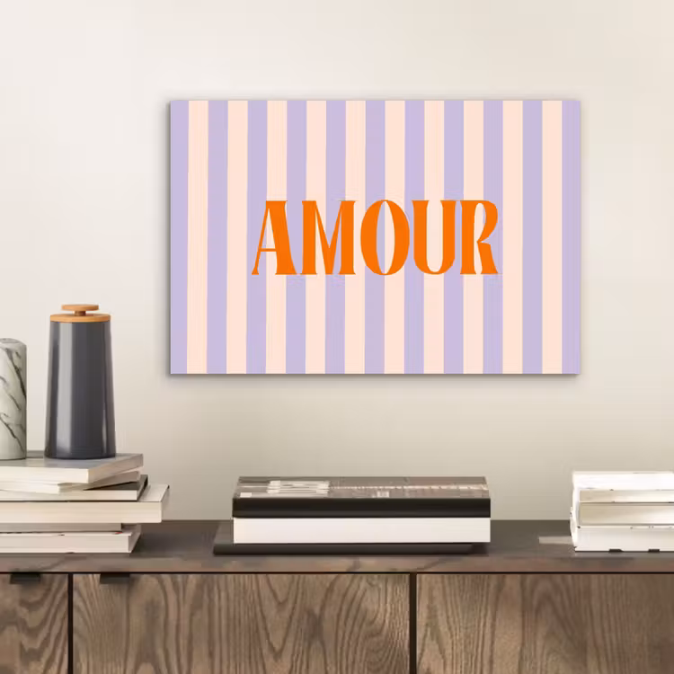 Lila - Oranje - Strepen - Amour aluminium wit klein -sfeer1