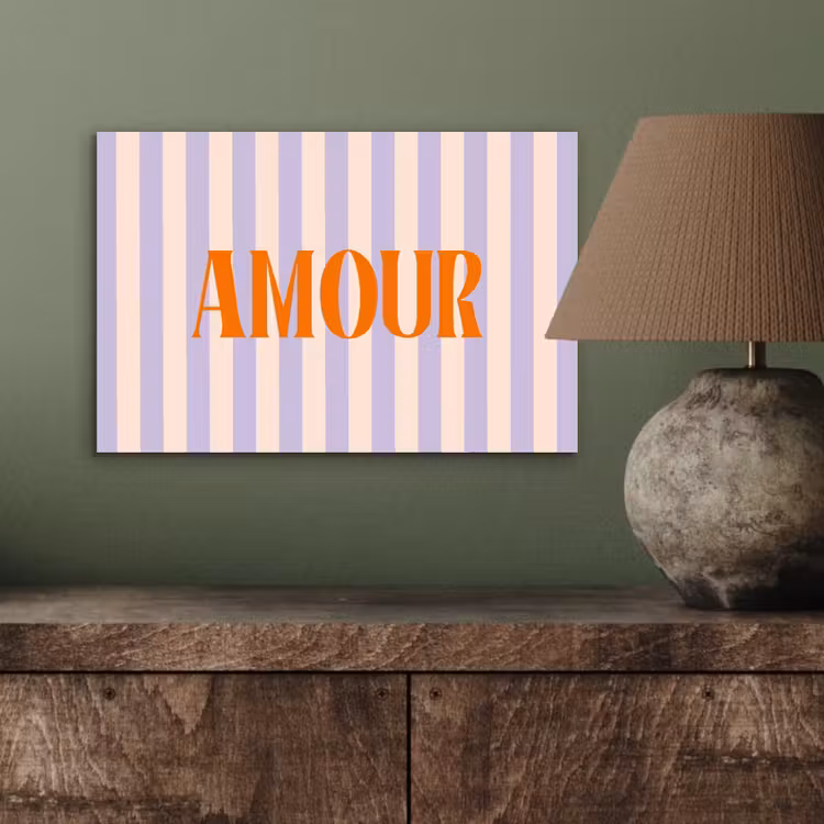 Lila - Oranje - Strepen - Amour aluminium wit klein -sfeer2