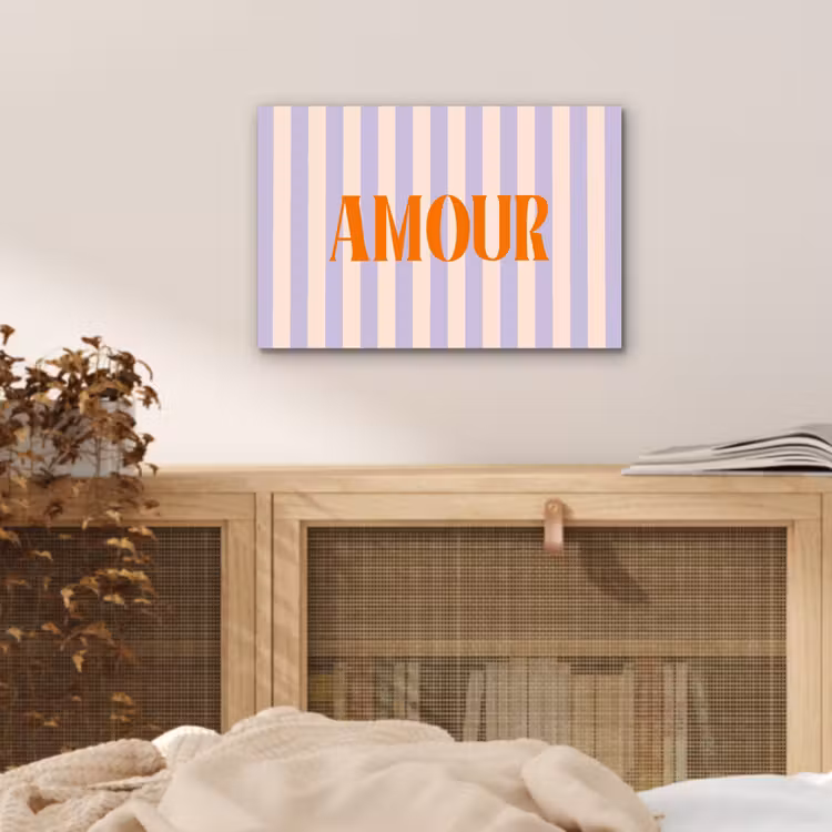 Lila - Oranje - Strepen - Amour aluminium wit klein -sfeer3