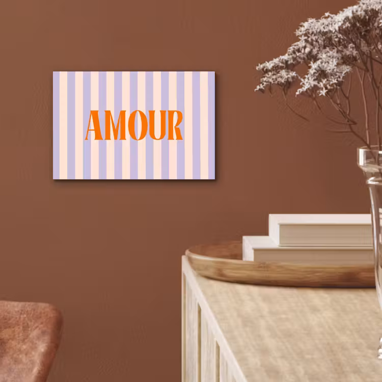 Lila - Oranje - Strepen - Amour aluminium wit klein -sfeer4