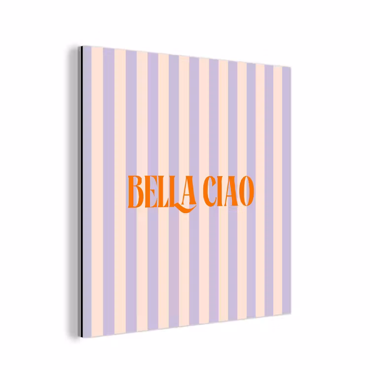 Lila - Oranje - Strepen - Bella Ciao aluminium wit klein -3d