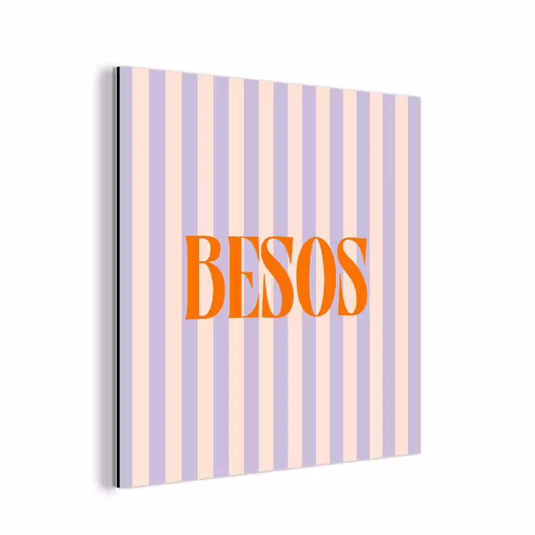 Lila - Oranje - Strepen - Besos aluminium wit klein -3d