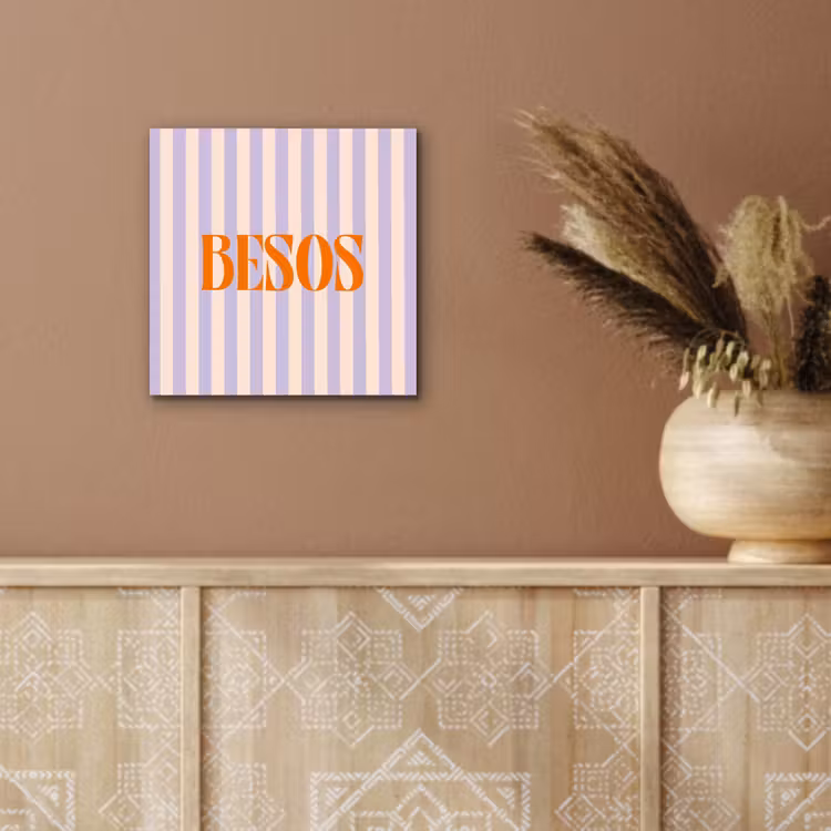 Lila - Oranje - Strepen - Besos aluminium wit klein -sfeer4