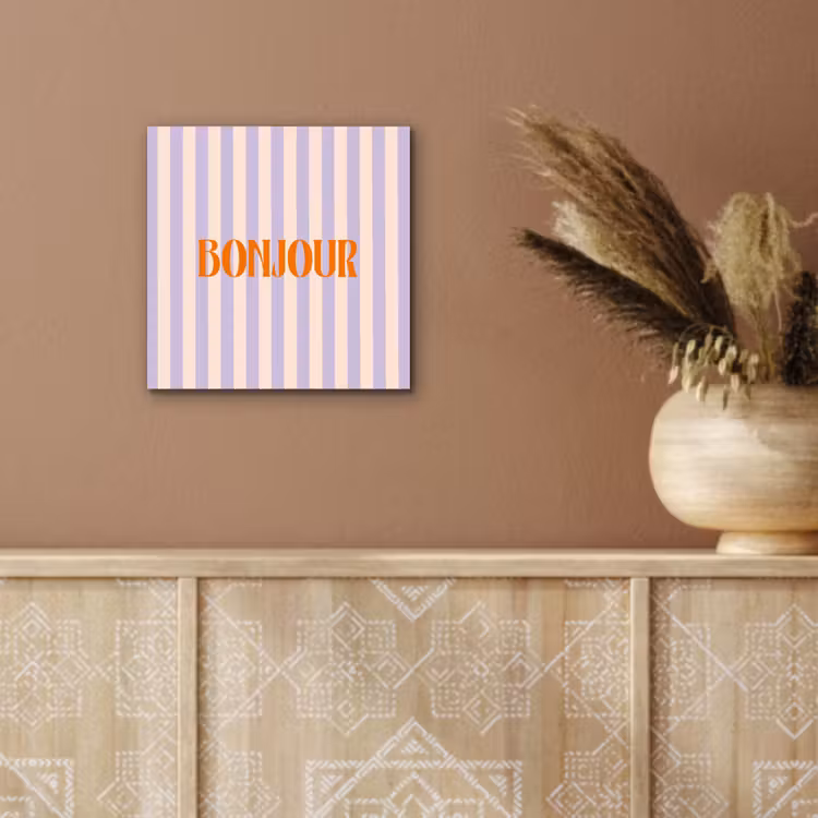 Lila - Oranje - Strepen - Bonjour aluminium wit klein -sfeer4