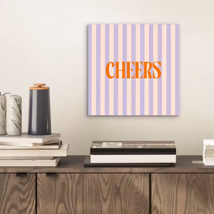 Lila - Oranje - Strepen - Cheers aluminium wit klein -sfeer1