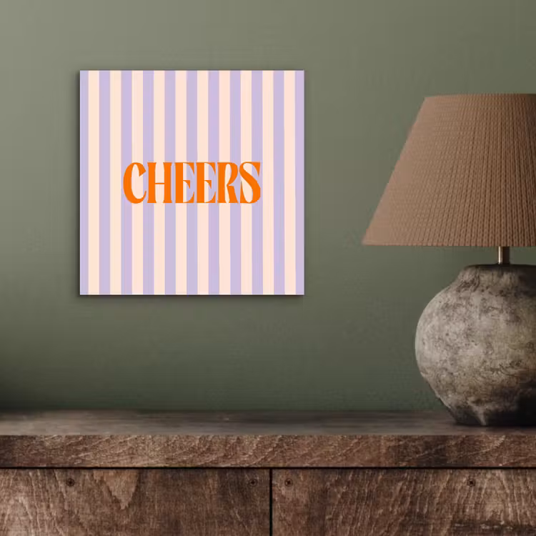 Lila - Oranje - Strepen - Cheers aluminium wit klein -sfeer2