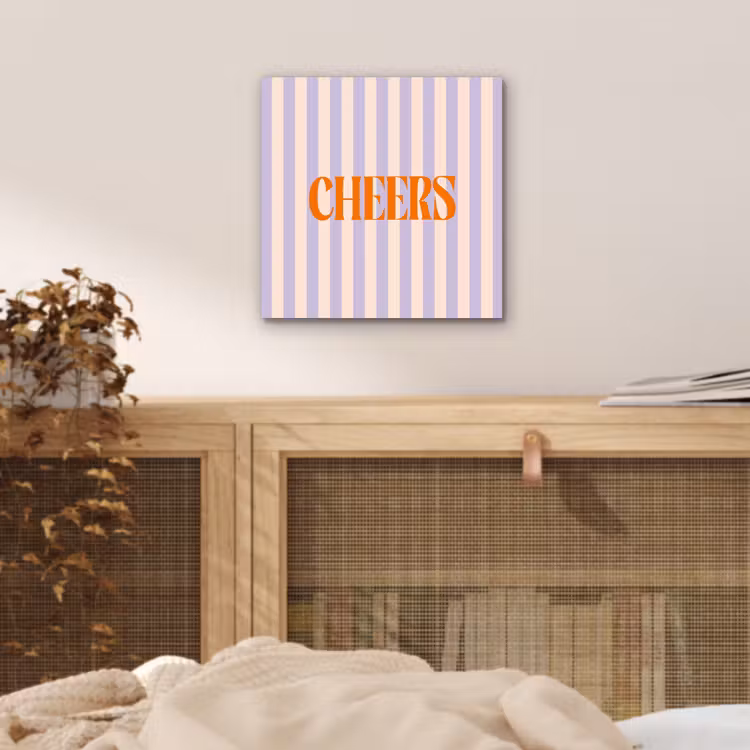 Lila - Oranje - Strepen - Cheers aluminium wit klein -sfeer3