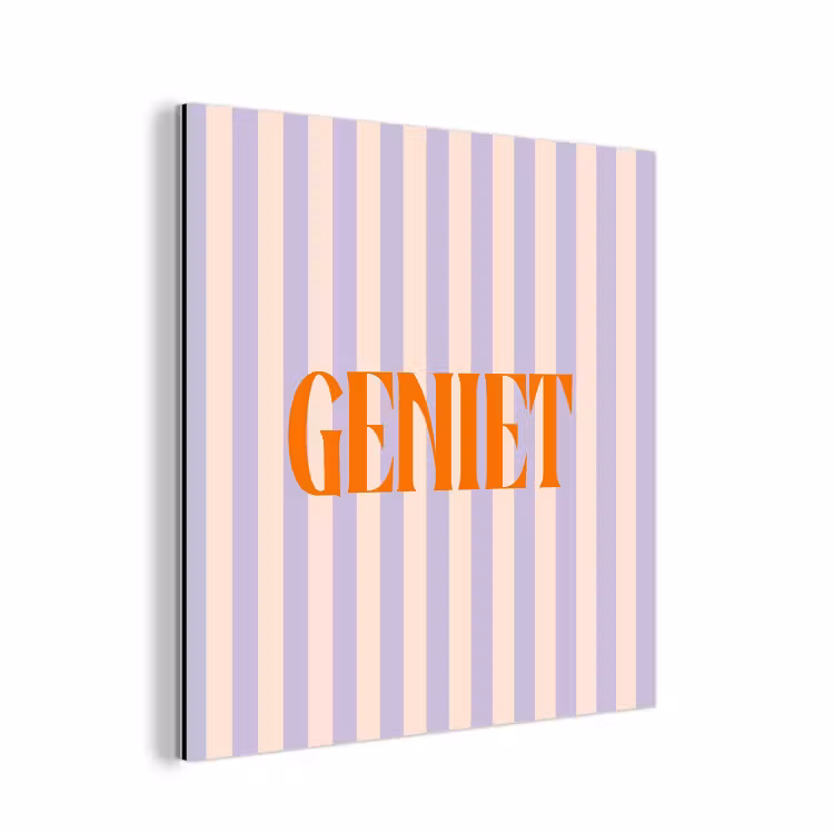 Lila - Oranje - Strepen - Geniet aluminium wit klein -3d