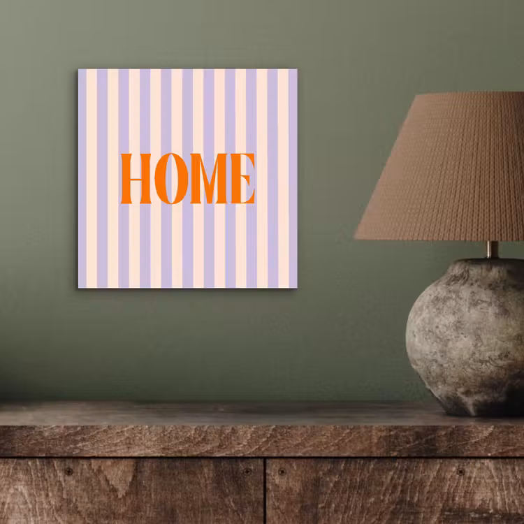 Lila - Oranje - Strepen - Home aluminium wit klein -sfeer2