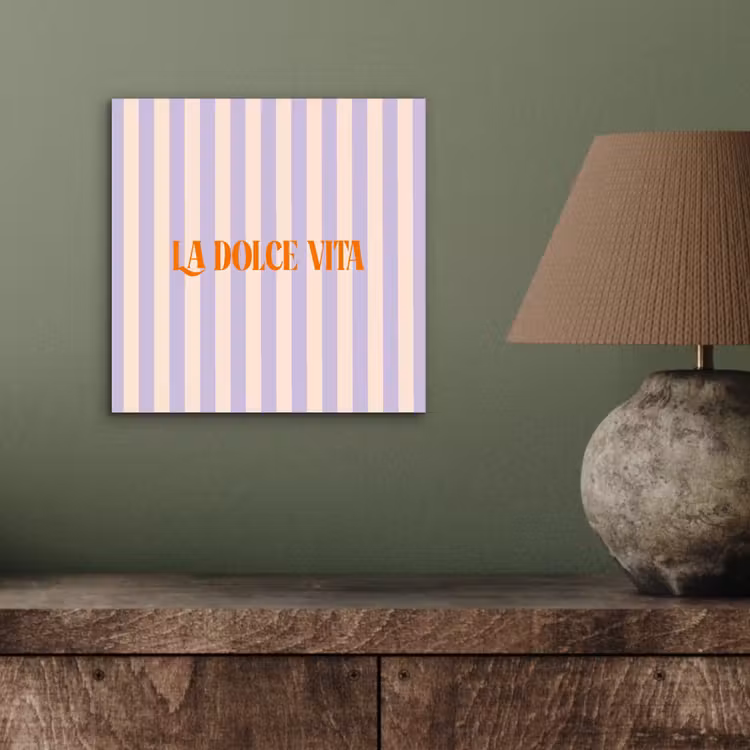 Lila - Oranje - Strepen - La Dolce Vita aluminium wit klein -sfeer2