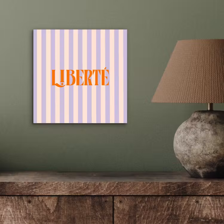 Lila - Oranje - Strepen - Liberté aluminium wit klein -sfeer2