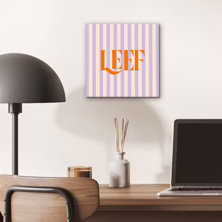 Lila - Oranje - Strepen - Leef aluminium wit klein -sfeer5