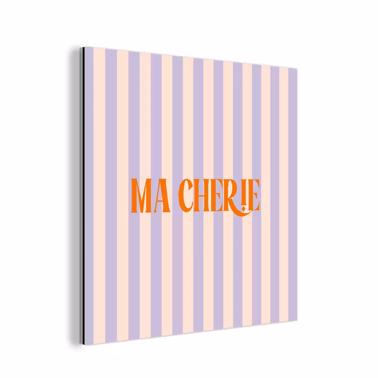 Lila - Oranje - Strepen - Ma Cherie aluminium wit klein -3d