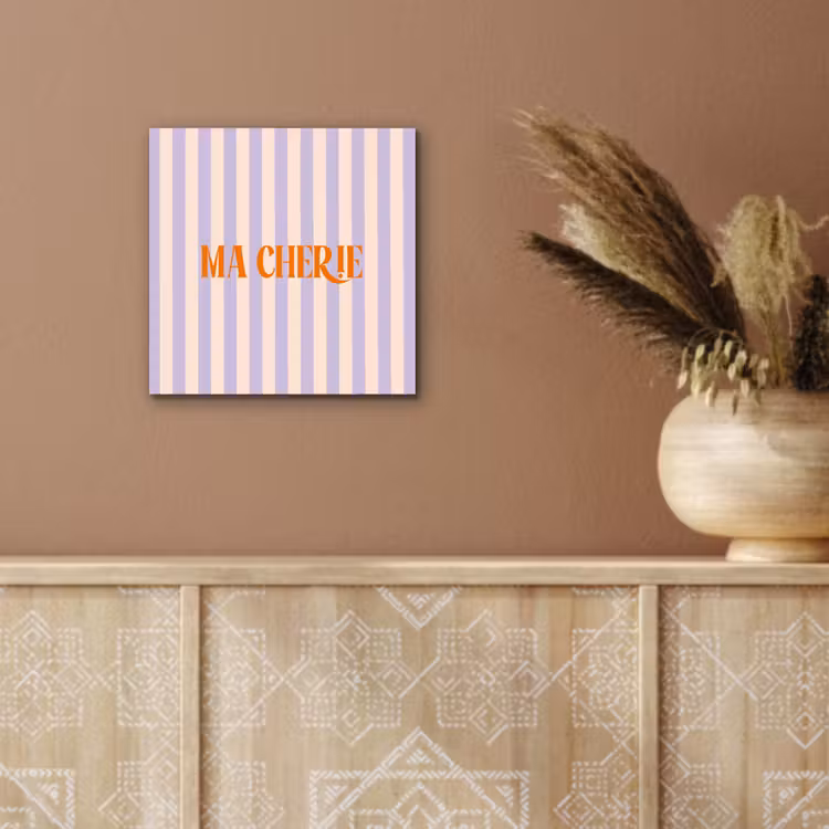 Lila - Oranje - Strepen - Ma Cherie aluminium wit klein -sfeer4