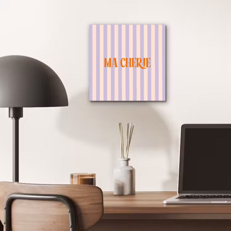 Lila - Oranje - Strepen - Ma Cherie aluminium wit klein -sfeer5