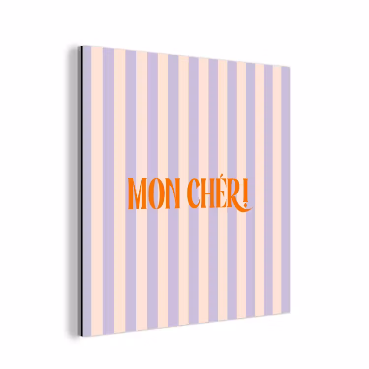 Lila - Oranje - Strepen - Mon Chéri aluminium wit klein -3d