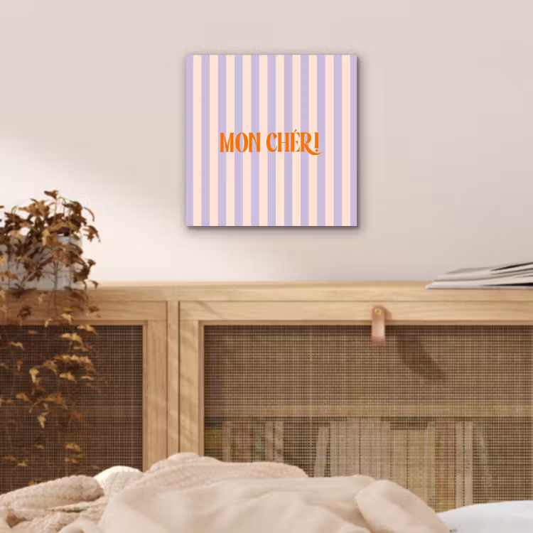 Lila - Oranje - Strepen - Mon Chéri aluminium wit klein -sfeer3