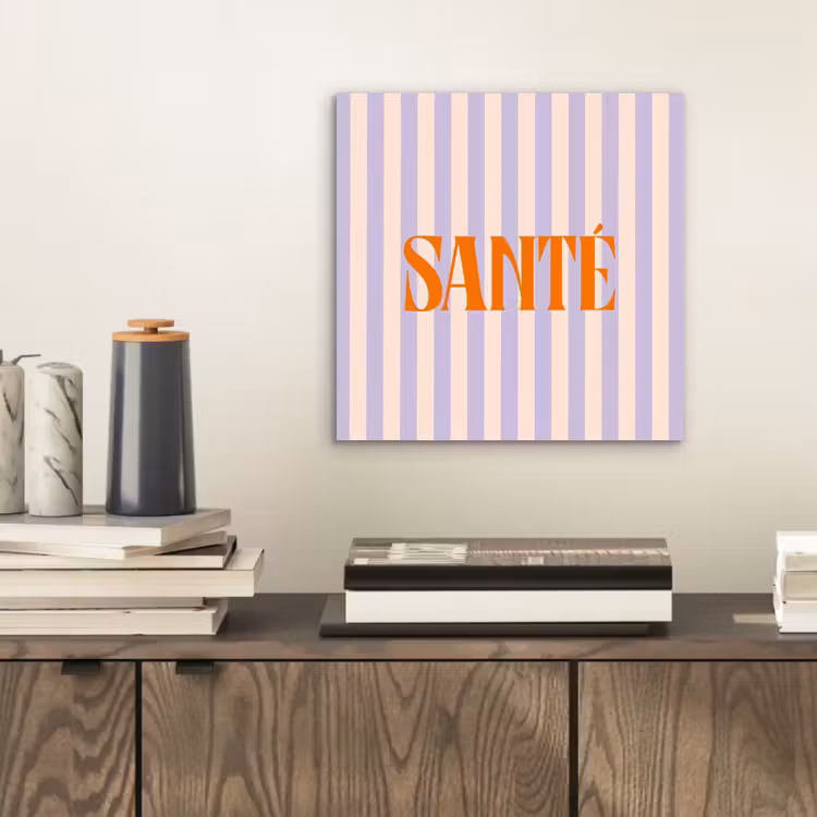 Lila - Oranje - Strepen - Santé aluminium wit klein -sfeer1