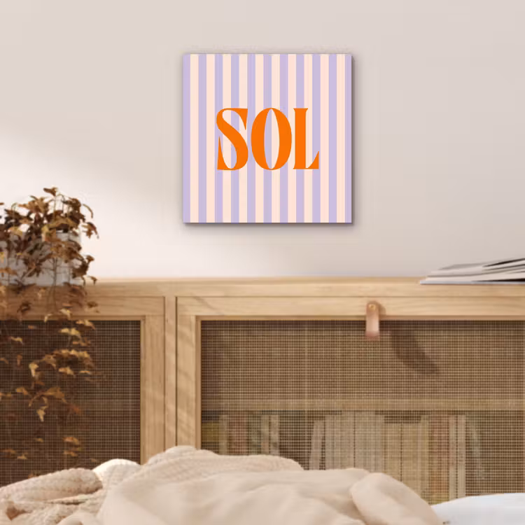 Lila - Oranje - Strepen - Sol aluminium wit klein -sfeer3