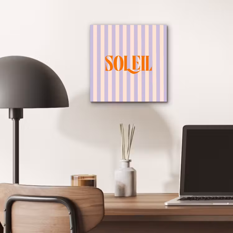 Lila - Oranje - Strepen - Soleil aluminium wit klein -sfeer5