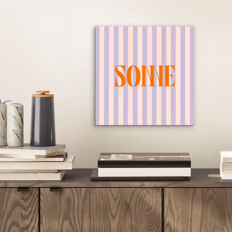 Lila - Oranje - Strepen - Sonne aluminium wit klein -sfeer1