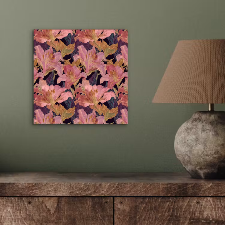 Lelies - Patroon - Roze - Goud aluminium wit klein 46 -sfeer2