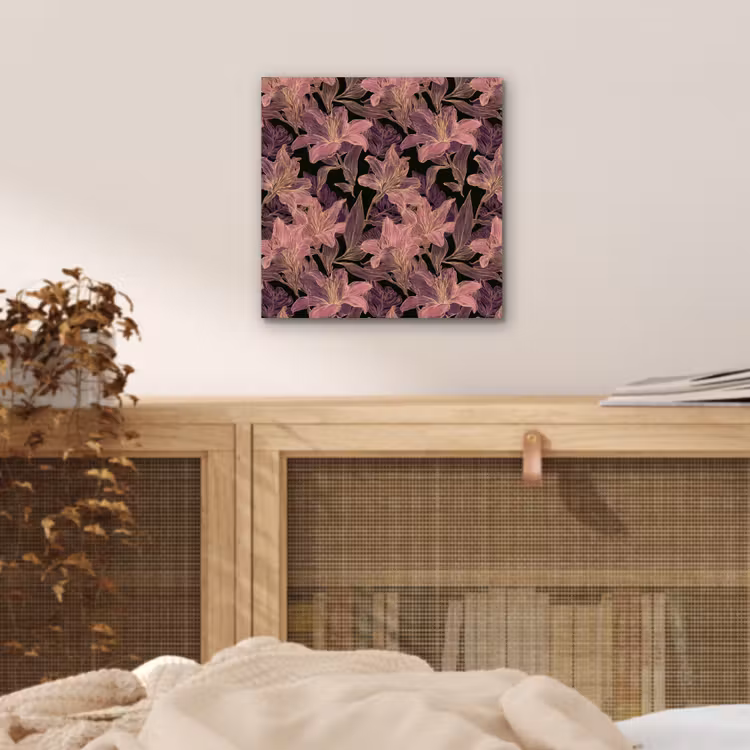 Lelies - Patroon - Paars - Goud aluminium wit klein 46 -sfeer3