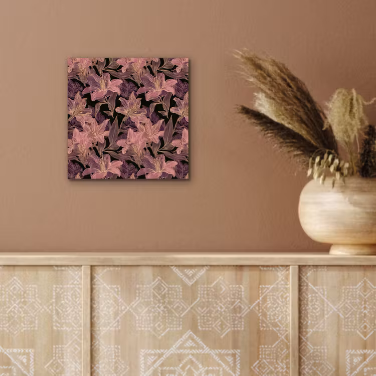 Lelies - Patroon - Paars - Goud aluminium wit klein 46 -sfeer4