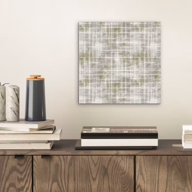 Linnen - Patroon - Groen aluminium wit klein 46 -sfeer1