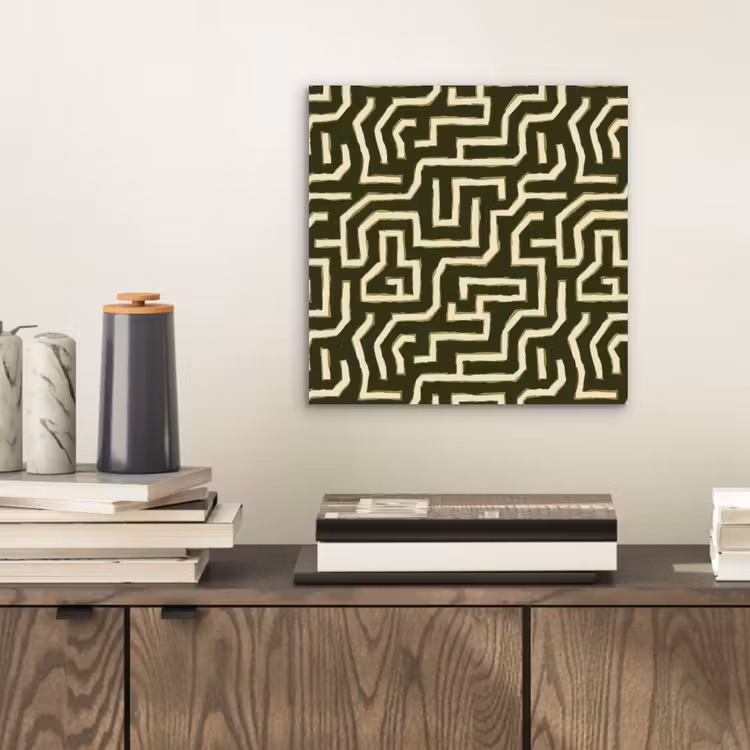 Lijnen - Abstract - Groen aluminium wit klein 46 -sfeer1