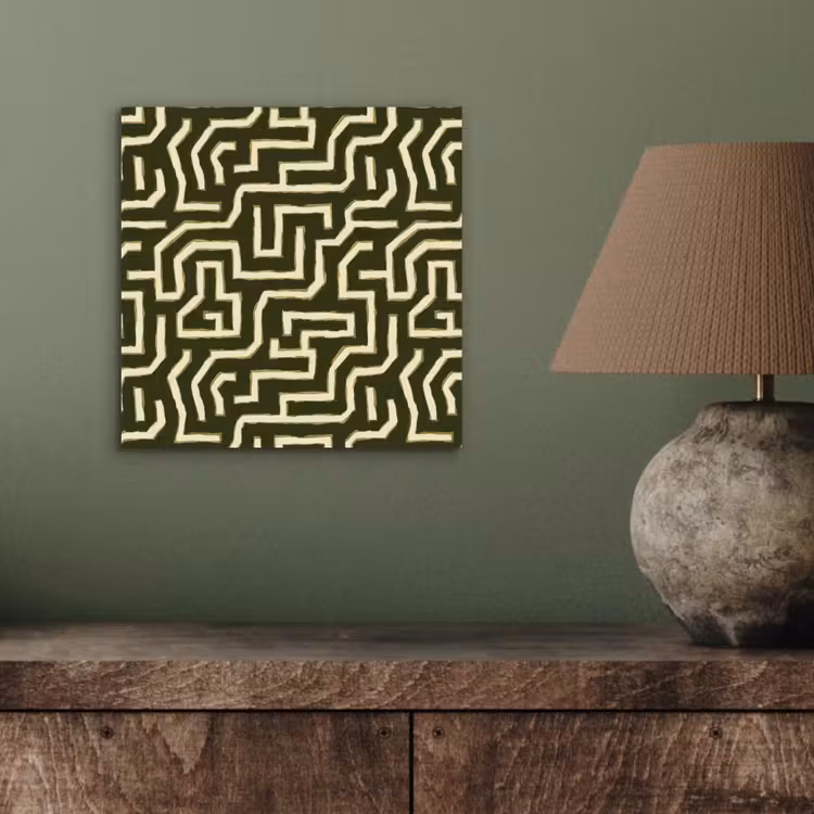 Lijnen - Abstract - Groen aluminium wit klein 46 -sfeer2