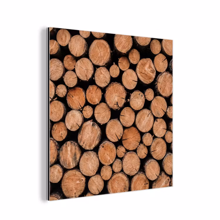 Houtblokken - Textuur - Patroon - Bruin - Rustiek aluminium wit klein -3d