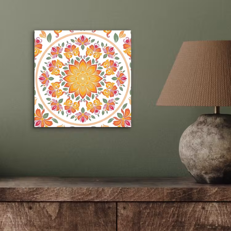 Mandala - Bloemen - Decoratie - Kleurrijk - Abstract aluminium wit klein -sfeer2