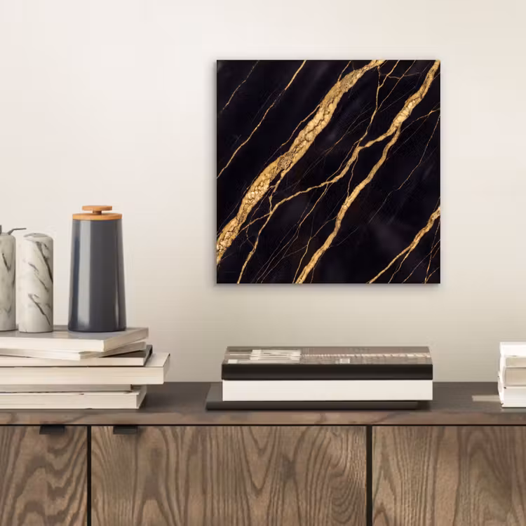 Marmer - Goud - Textuur - Abstract - Zwart aluminium wit klein -sfeer1