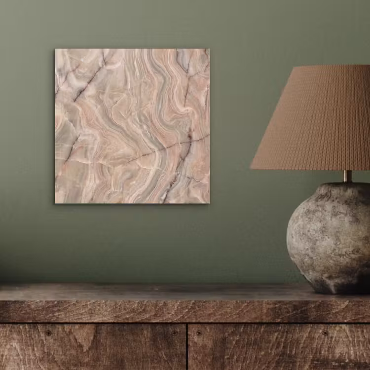 Marmer - Patroon - Abstract - Beige - Groen aluminium wit klein -sfeer2