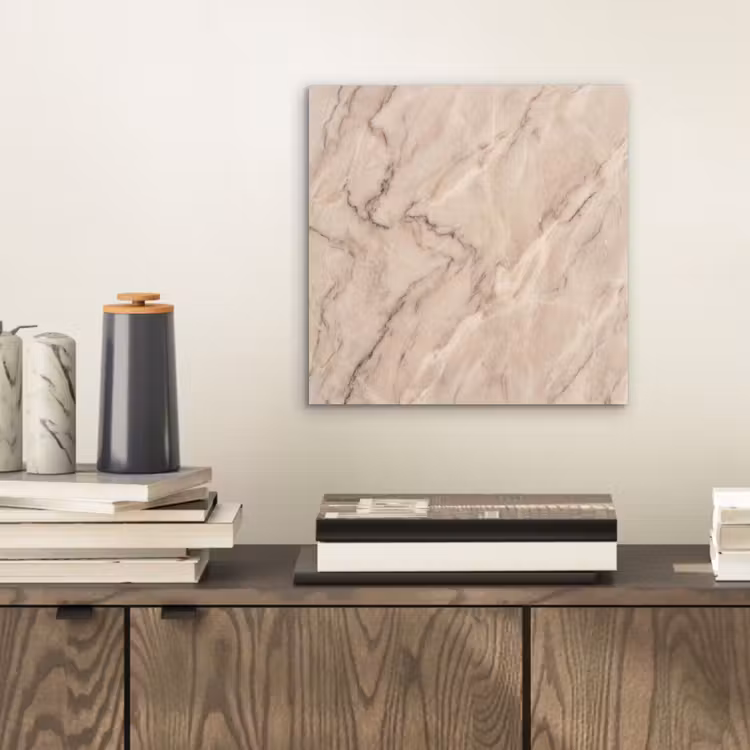 Marmer - Patroon - Abstract - Modern - Beige aluminium wit klein -sfeer1