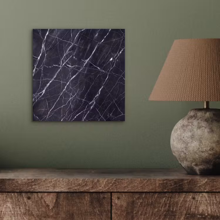 Marmer - Patroon - Modern - Zwart - Wit aluminium wit klein -sfeer2