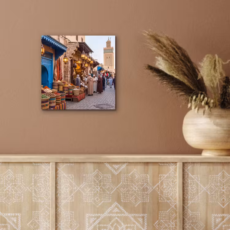 aluminium wall art - Market - Oriental - Colorful - Markt - Oosters - Kleurrijk aluminium wit klein