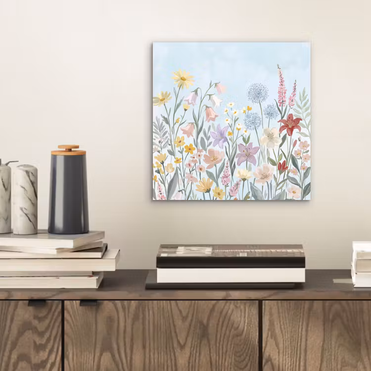 Weidebloemen - Illustratie - Kleurrijk aluminium wit klein -sfeer1