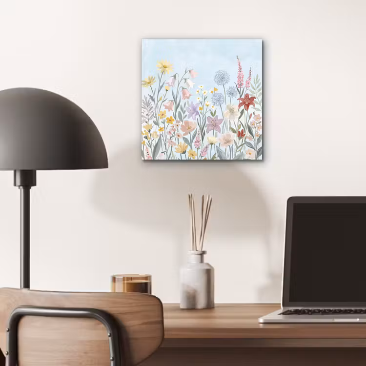 Weidebloemen - Illustratie - Kleurrijk aluminium wit klein -sfeer5
