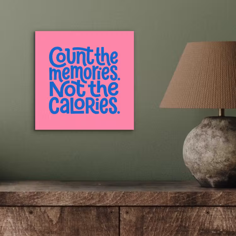 Memories - Roze - Blauw - Quote aluminium wit klein -sfeer2