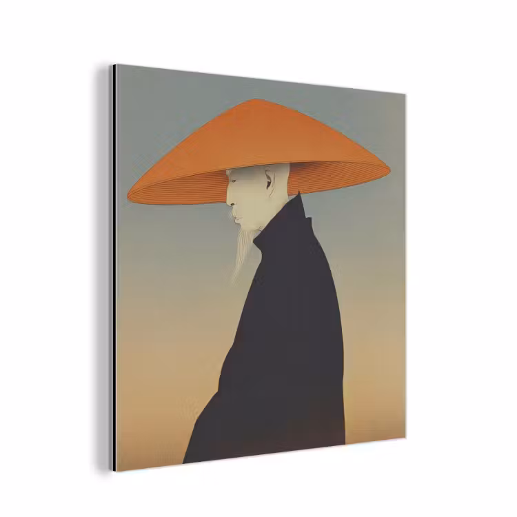 Minimalistisch - Silhouet - Oranje aluminium wit klein -3d