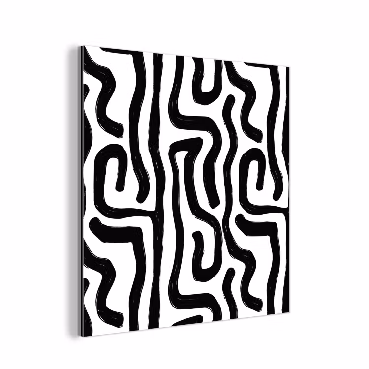 Modern - Lijnen - Zwart aluminium wit klein 46 -3d