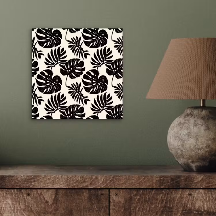 Modern - Monstera - Zwart aluminium wit klein 46 -sfeer2